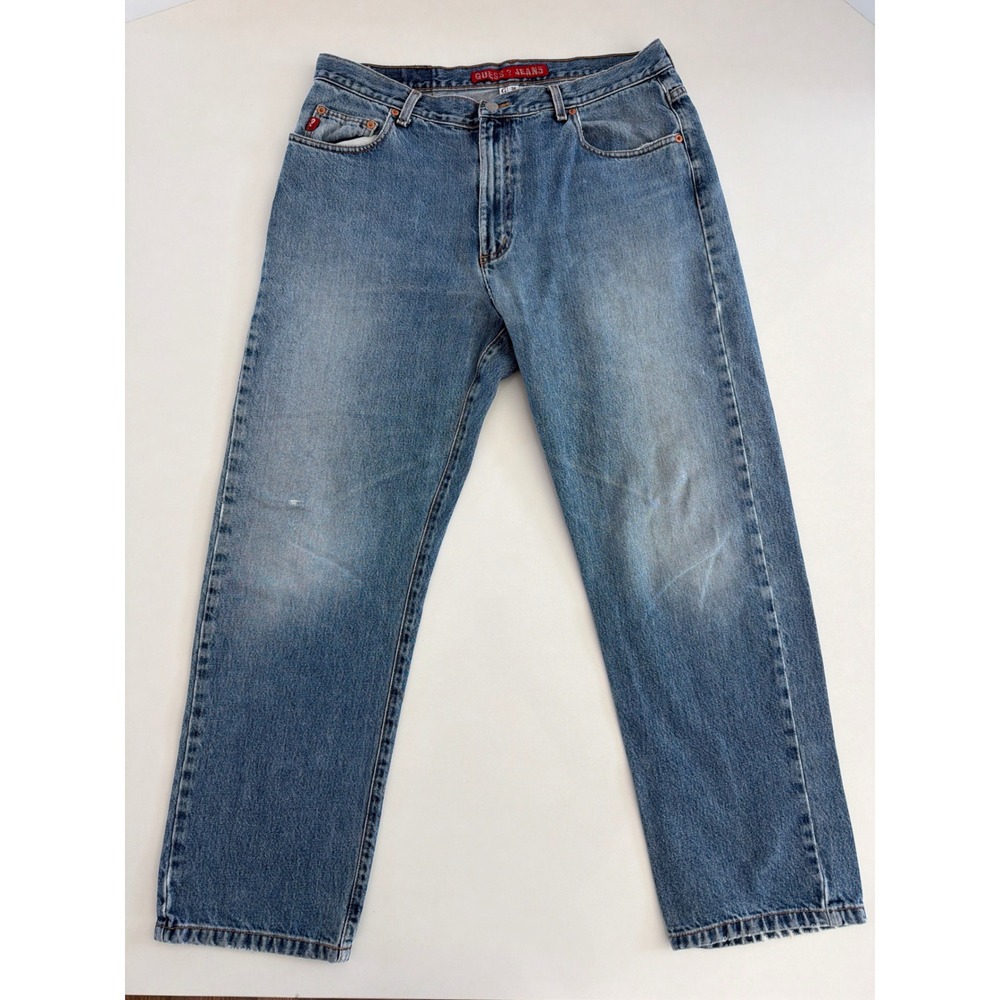 Vintage 1990s Guess Jeans Mens 36x30 Medium Wash Straight Leg Denim 30